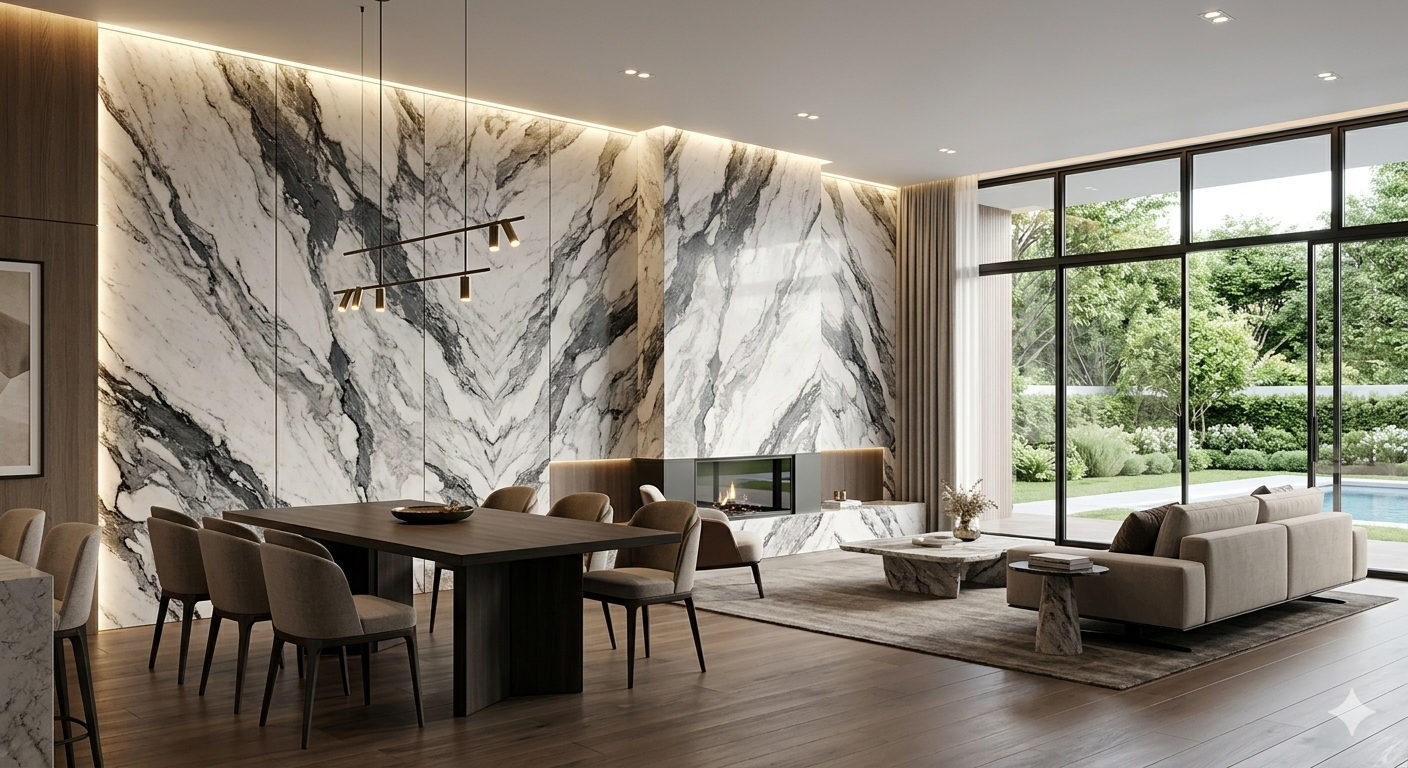 Luxury Private Villa — Large Format Stone Feature Wall